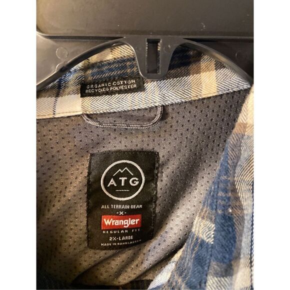 Wrangler ATG All Terrain Gear XXL Shirts Plaid rn#130273 Elbow Patch Ls - Picture 2 of 8